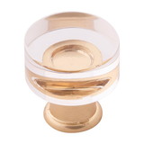 Knob 1in CR/BRUSHED GOLD BRASS