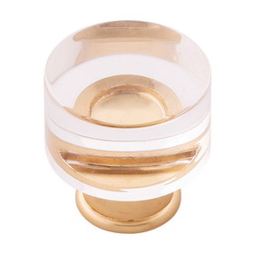 Knob 1-1/4 CR/BRUSHED GOLD BRASS