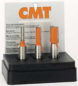 CMT Short Series Straight Router Bits 1/4" shank 2mm cut diameter