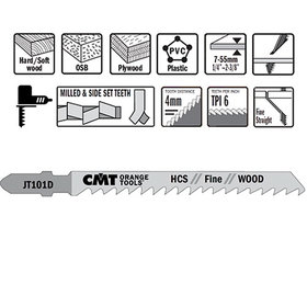 CMT JT101D Jigsaw Blade 4in 6TPI Wood HCS 5/PK