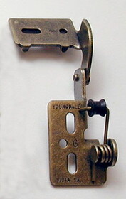 Youngdale 1/2" Overlay Low Profile Antique Brass Hinge