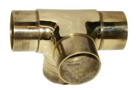 Lavi 2" Polished Brass Flush Side Outlet Tee