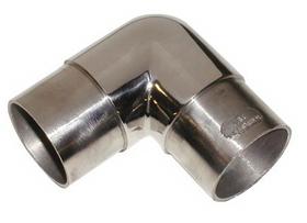 Lavi Industries 2" Polished Solid Stainless Steel Square Flush Elbow 90&#176;