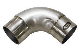 Lavi 2" Satin Solid Stainless Steel Radius Flush Elbow 90&#176;