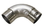 Lavi 2" Satin Solid Stainless Steel Radius Flush Elbow 90&#176;, Price/Each