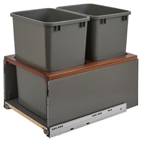 Rev-A-Shelf 5LB-1835OGWN-213 35Qt Double Legrabox Walnut