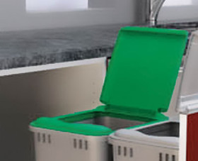 Rev-A-Shelf RV-35-LID-G-1 Waste Bin Flip Up Lid 35qt green