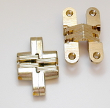 SOSS Satin Brass Invisible Concealed Hinge for 1-1/8 