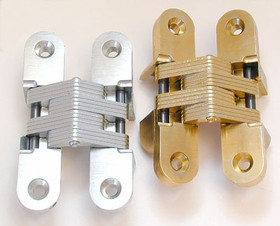 SOSS Satin Chrome Invisible Concealed Hinge for 1-3/8" Thick Material