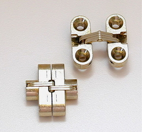 SOSS Satin Brass Invisible Concealed Hinge for 1/2" Thick Material