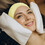 GOGO Cotton Spa Facial Headband Waffle Terry Cloth, White Hair Wrap for Skincare Face Washing