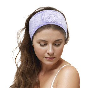 GOGO Spa Headband Coral Fleece Absorbent for Shower, Extra Thick Soft Makeup Hair Band Facial Head Wrap