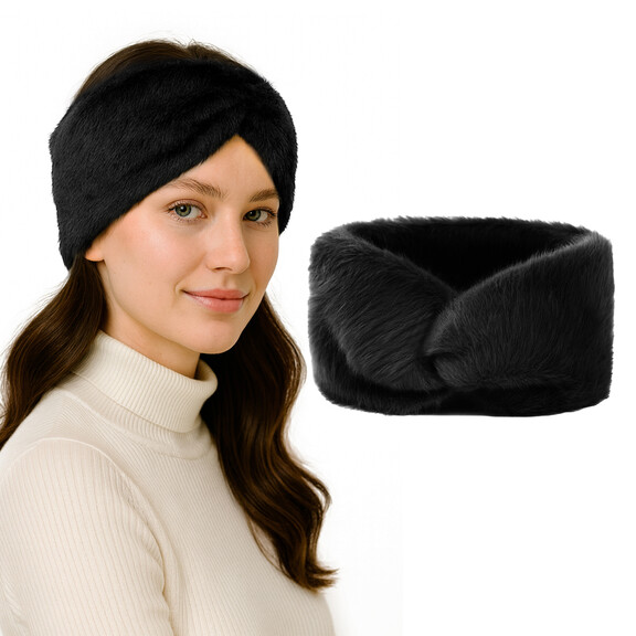 GOGO Women Faux Fur Headband Furry Ear Muffs Winter Head  display picture 1