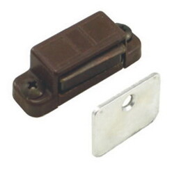 Epco Magnetic Catch - 1010-Br-P, Brown, Polybagged with strikes and screws