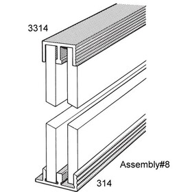 Epco Assembly No.8 - 1/4" Extruded aluminum sliding door track and guide system