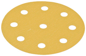 Hafele 005.33.321 Abrasive Paper Disc, 5" Aluminum Oxide, PSA, 9 Holes