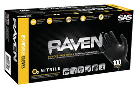 Hafele Raven Gloves, Nitrile, Black, 6 mm