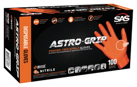 Hafele 007.64.049 Astro-Grip Gloves,Nitrile,Orange,7 mm Size M