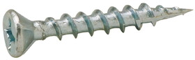 Hafele 010.73.966 Zip-R Screw, Flat Countersunk Head, #2 Phillips, with Nibs,Steel, #8 x 1", Full Thread, Zinc