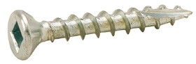 Hafele 010.72.966 Zip-R Screw, Flat Countersunk Head, #2 Square Drive, with Nibs,#8 x 1", Full Thread, Zinc, (1,000/bx)