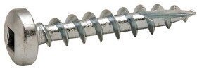 Hafele 010.82.976 Zip-R Screw, Pan Head, #2 Square Drive,#8 x 3", Partial Thread, Zinc