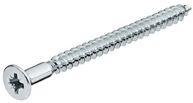 Hafele 015.02.003 Flat Countersunk Head Screw, Hospa, countersunk head, PZ, zinc plated, central hole 2.5&nbsp;mm,Length: #9 x 2 3/8"