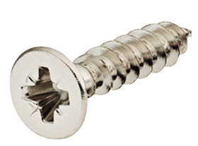Hafele 015.35.833 Flat Head Screw, Hospa, countersunk head, PZ, fully threaded,Countersunk head, Nickel Plated, Length: 17 mm, Thread &#216; 4 mm