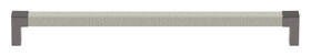 Hafele 111.95.505 TAG - Pull, Modern,Zinc, Faux Leather, Slate/graphite/winter, (10 1/16") 256 mm CTC