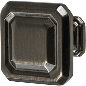 Hafele 133.50.643 Amerock - Knob,Wells Zinc,Gunmetal,(1 1/4") X 1 1/4") 32 X 32 mm