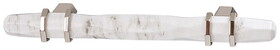 Hafele 133.53.035 Bar Pull,Carrione Zinc,Marbleized White/Polished Nickel,(3 3/4") 96 mm Ctc