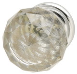 Hafele Knob, Clear Crystal & Zinc