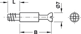 Hafele 262.27.029 Connecting Bolt,Turned,Minifix&#174; System With Special Thread,24 mm Drilling Distance,Bolt Hole 5mm,Unfinished