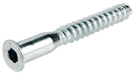 Hafele 264.43.600 Countersunk Connector, H&#228;fele Confirmat, countersunk head, for drill hole &#216; 5 mm, SW4,Steel, Zinc-plated, length: 50 mm