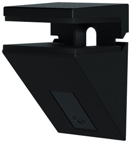 Hafele 284.09.330 Shelf Support with Clamp, Wall Fixing, for Glass Shelves, KALABRONE MINI,For glass thickness of 5-10 mm, black