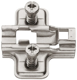 Hafele Mounting Plate, Flanged, for Clip-On Hinges, with Euro Mounting Screws
