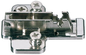 Hafele 322.89.720 Mounting Plate, Cruciform Cam Adjusting, Pre-Mounted Euro Screw Fixing, for Grass Click On System Hinges, Nexis