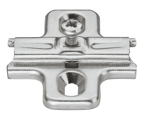 Hafele 329.80.528 Salice-Cruciform Mounting Plate,Steel,With Chipboard Screws,Edge Distance 37 mm Slide-On System,Pre-Mounted Euro Screws,Model B2V3H09/15
