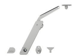 Hafele 372.28.630 Swing-Up Fitting Complete Set, Free Flap H 1.5, Plastic with Metal Support Arm,Model: D, mounting: right, color: gray