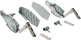 Hafele 372.34.500 Front Lift Up Fitting,Free Swing For One-Piece Flaps Made Of Wood,Glass Or With Aluminum Frame,Model S1Sw,End Cap:White