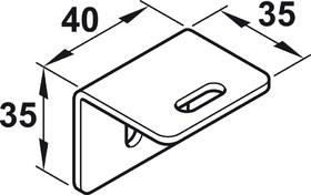 Hafele Wall Mounting Bracket, for Top Guide Track