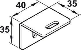 Hafele 403.55.980 Wall Mounting Bracket,For 1-Leaf And 2-Leaf Guide Tracks For Slido R-Aluflex 80A / 80W,White Aluminum Ral 9006