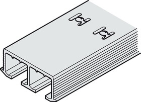 Hafele 405.02.622 Double Running Track,Perforated For Hawa Clipo,2.5 M
