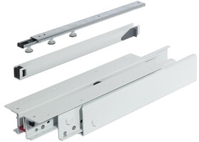 Hafele 421.50.766 FR 777 Top/Bottom Mounted Pull-Out Cabinet Slide, Full Extension, 440 lbs Weight Capacity,., Installation Length: 650 mm (25 1/2")