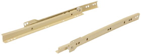 Hafele 423.37.050 Epoxy Coated Bottom Mounted Slide, 3/4 Extension, Self-Closing, 100 lbs,Complete Set, Beige, 20"
