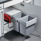Hafele 502.43.547 Double Waste Bin Pull-Out, Hailo Space-Saver Tandem