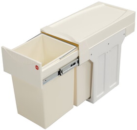 Hafele 502.71.755 Waste Bin Pull-Out, Hailo Easy Cargo 30,Installation behind hinged doors, White