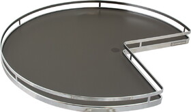 Hafele 541.06.266 Super Susan,3/4 Round Pie-Cut Revolving Shelf Chrome/Anthracite,&#216;28"