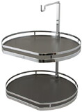 Hafele 542.90.332 Twister Set, Melamine, Two or Three-Tray, for Upper Cabinets,643?-?775 mm,Tray: Anthracite - Chrome,18'
