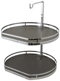 Hafele 542.90.332 Twister Set, Melamine, Two or Thre-ray, for Upper Cabinets,643-775 mm,Tray: Anthracite-Chrome,18'