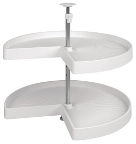 Hafele 542.94.705 Lazy Susan Set, Kidney Shaped, Plastic, Two-Tray,&#216;32", white, 1 set